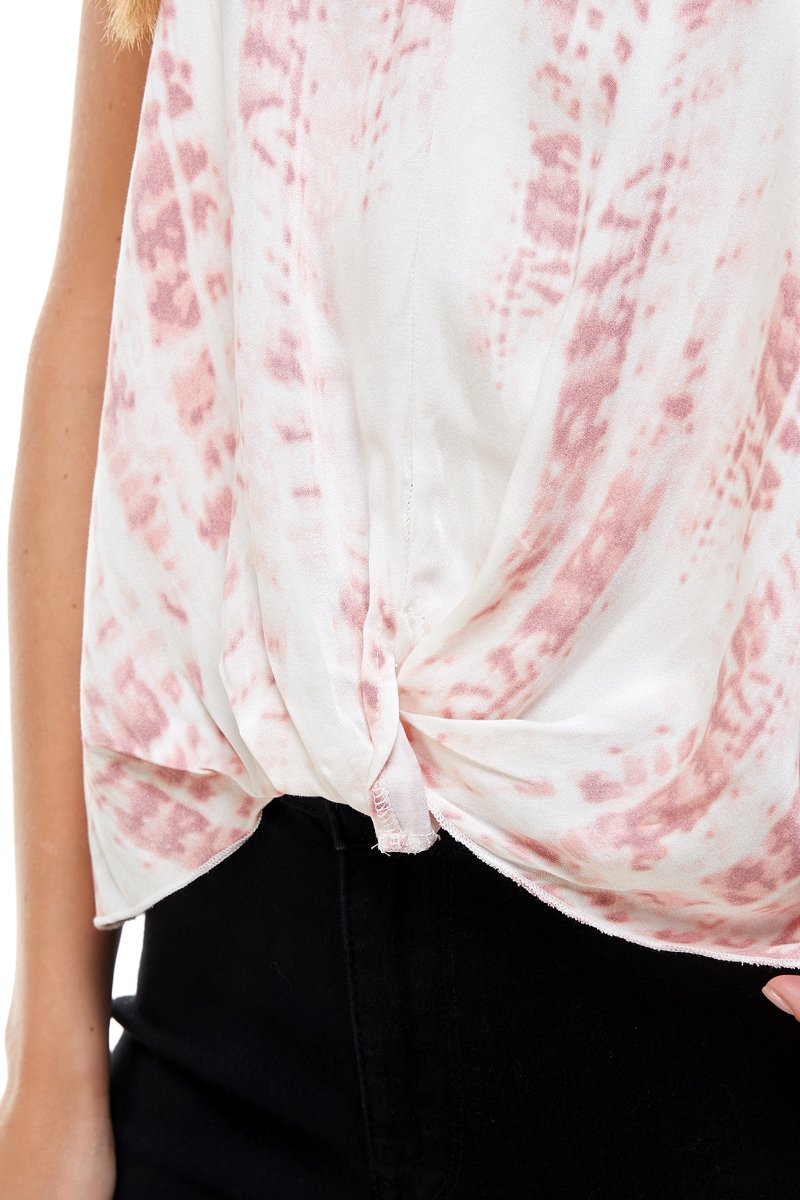 TIE DYE FRONT TWISTED CAMI TOP